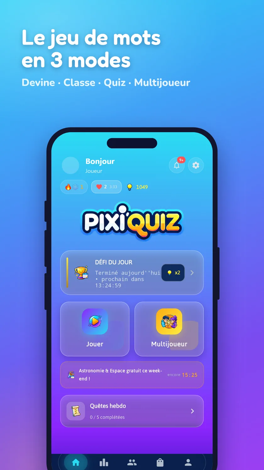 Capture d'écran de PixiQuiz